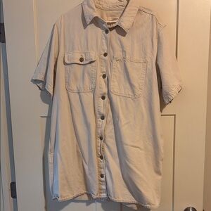 Universal Thread Cream Button-Down Dress